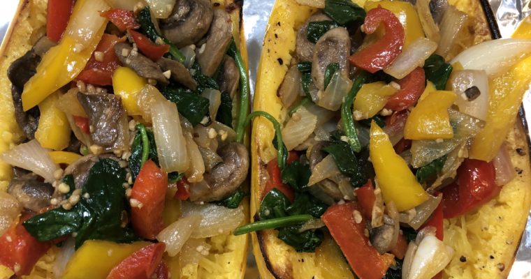 Roasted Spaghetti Squash and Fresh Vegetables